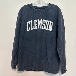 Pressbox Clemson Tigers nave blue corded crew neck sweatshirt